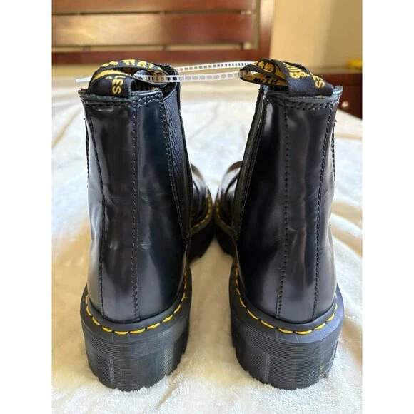 NEW Dr Martens 2976 Smooth Black Leather Platform Chelsea Boots, Women’s 8 - Picture 5 of 9